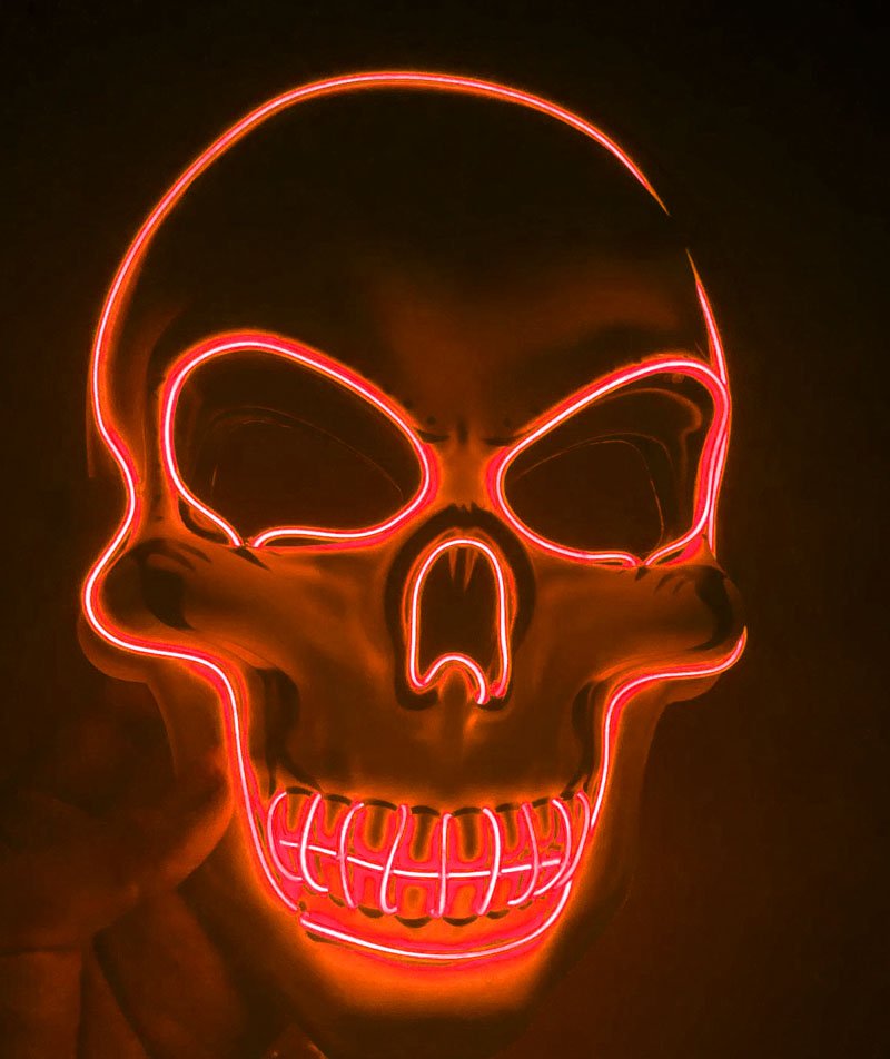 halloween 2023 skeleton mask led glow scary mask - 11